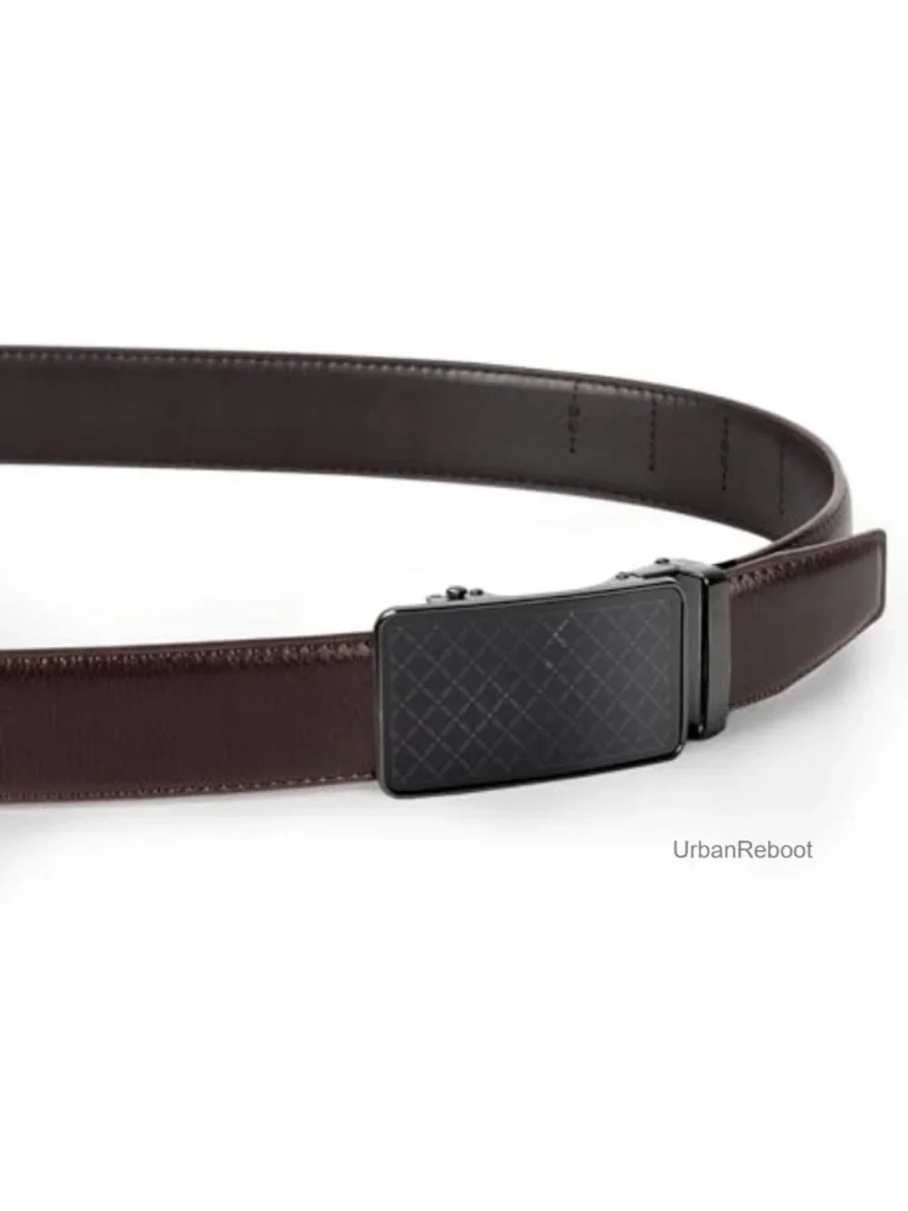 Men's Ratchet Leather Belt 2-Pack Adjustable Click Dress Belt Gift